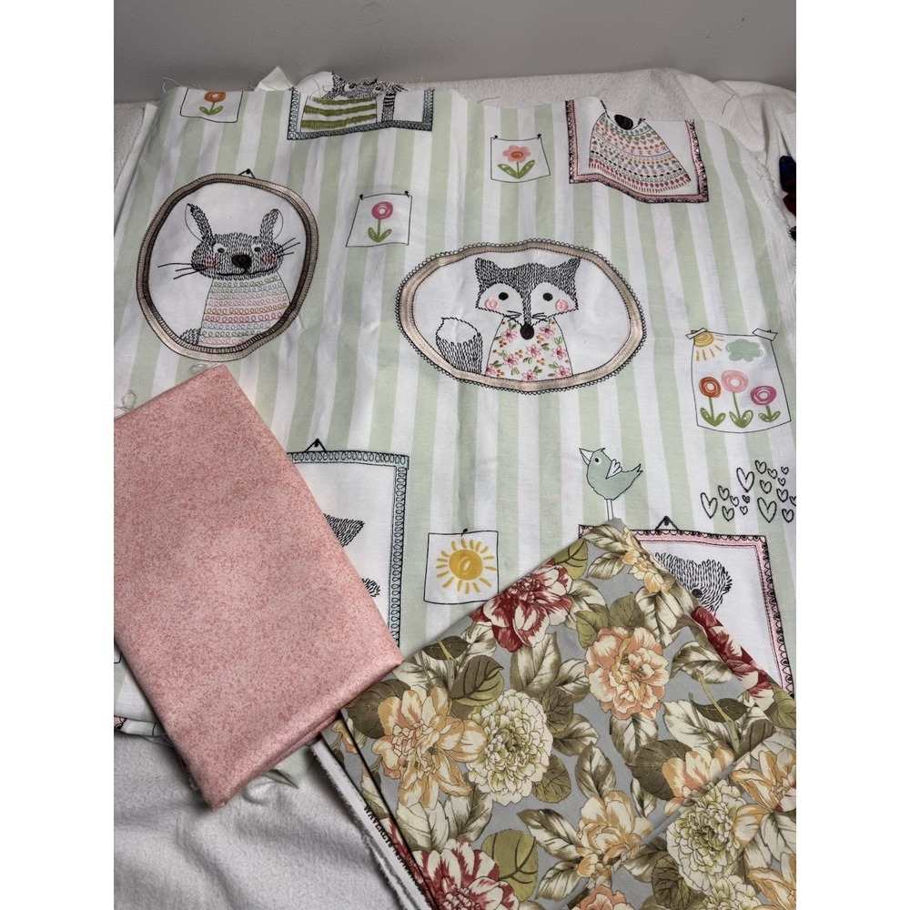 Waverly Home Decor Fabric Remnants Lot 3 Animals Floral Kids Baby Sunroom Porch